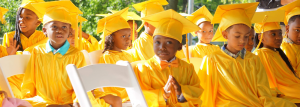 young students at a graduation ceremony